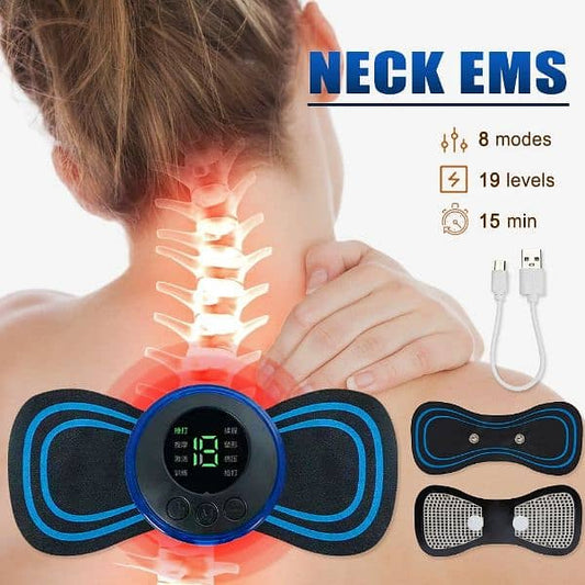 Portable EMS mini Electric Neck and body Butterfly Massager rechargeable