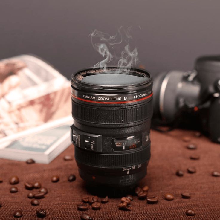 Stainless Steel Camera Coffee Lens Mug White Black Coffee Mugs Creative Gift Coffee Cups - LeJa.pk