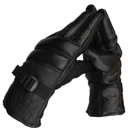 Winter Gloves Leather Gloves Black Leather Biker Gloves For Men Motorbike Winter Gloves - LeJa.pk