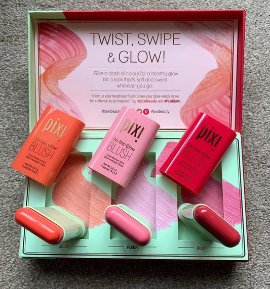 Pixi On-the-glow Blush, Long Lasting Natural Nude Makeup, Tinted Moisture Stick, Shadow Lips Cheek Waterproof Creamy Makeup, for All Skin Types