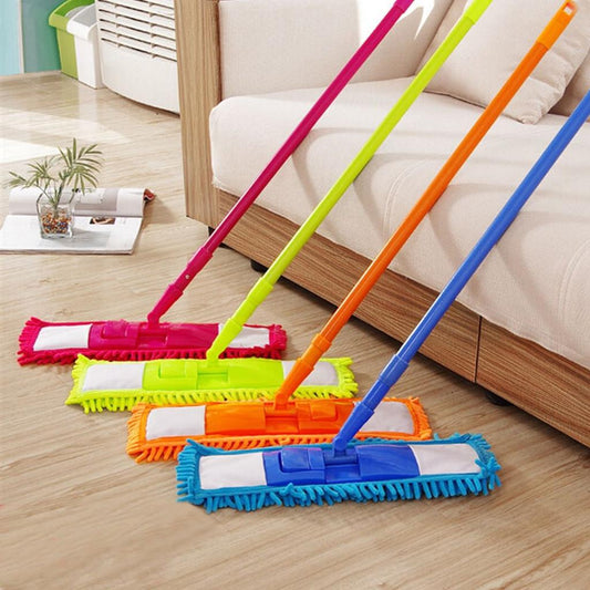Mop, Floor Cleaner Home Cleaning Supply Flat Mop Microfiber Wet Dust Mop Wet & Dry Mop (random Colors) - LeJa.pk