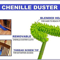 Flexible Micro Fiber Duster With Telescopic Stainless Steel Handle for Fan Cleaning Specially - LeJa.pk